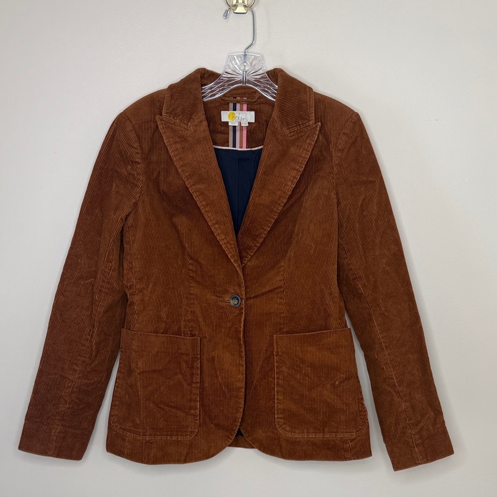Boden Rich Brown Corduroy Blazer Size 4R - Picture 2 of 7
